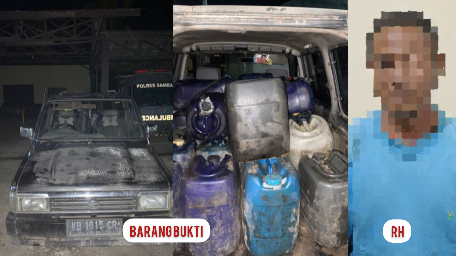 Polres Sambas Berhasil Gagalkan dugaan Praktik Penimbunan Ratusan Liter BBM Subsidi di Kecamatan Galing