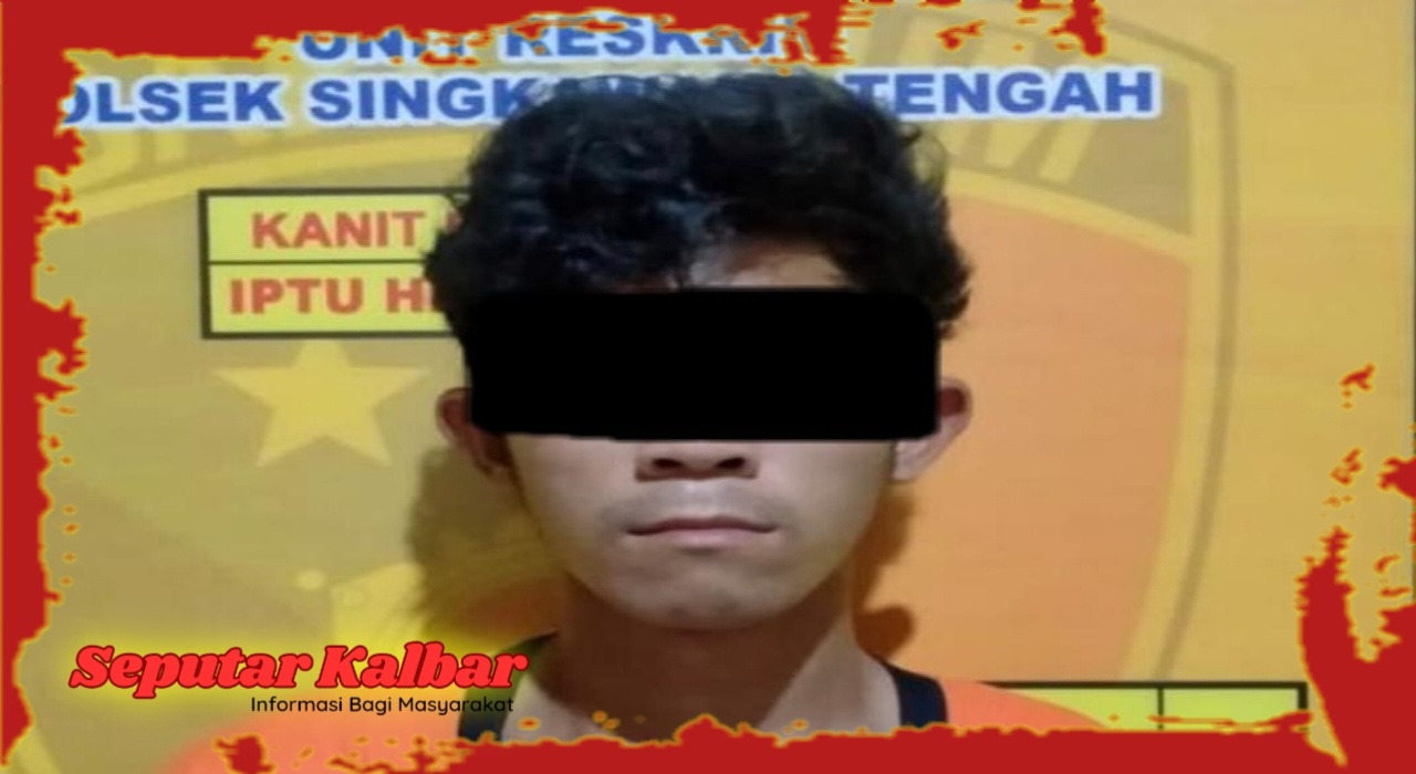 Pelaku Pencurian dengan Pemberatan saat ditangkap anggota Unit Reskrim Polsek Singkawang Tengah.