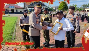 Kapolres Sambas Pimpin Apel Ketua Satuan Keamanan Lingkungan Tahun 2023