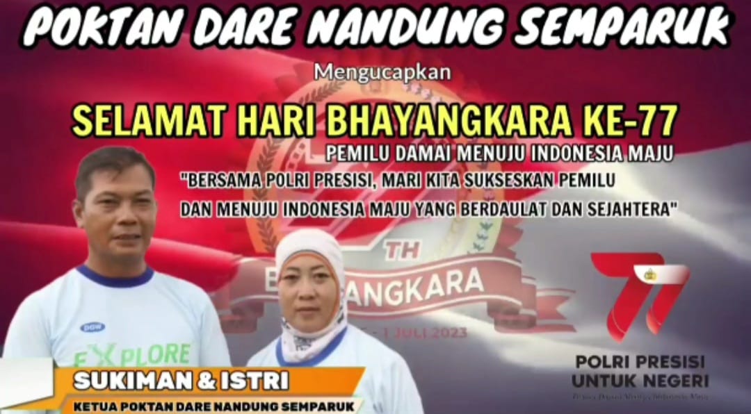 Poktan Dare Bandung Semparuk Sampaikan Ucapan Selamat HUT Bhayangkara Ke-77