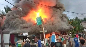 Empat Bangunan Ruko di Desa Matang Danau Ludes Terbakar