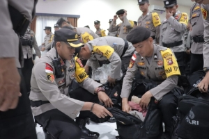 Ratusan Personil Polri Siap Amankan Pemilu di Kabupaten Sambas