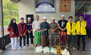 Himpunan Forum BEM Kabupaten Sambas Salurkan Sembako ke Yayasan Pondok Quran Nur Al-Mu’min