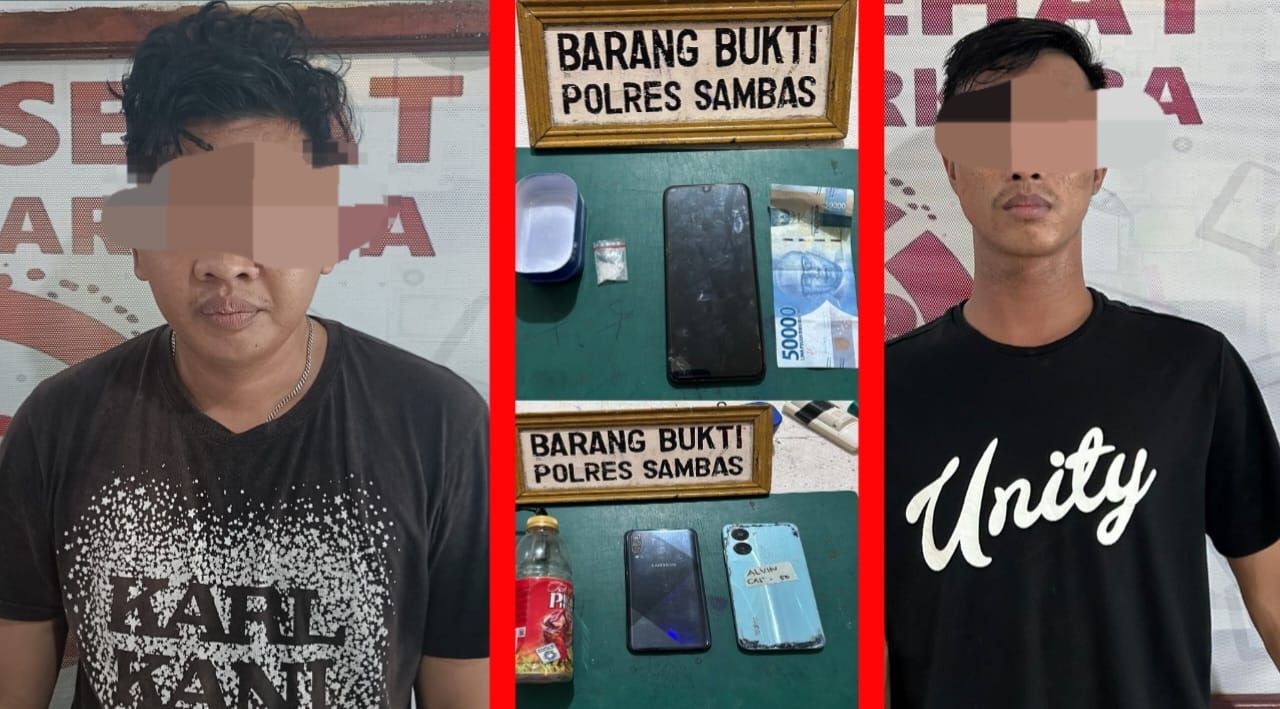 Polisi Tangkap Dua Pengedar Sabu di Kecamatan Tebas