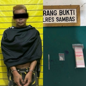 Polres Sambas Tangkap Seorang Pengedar Narkoba di Tebas