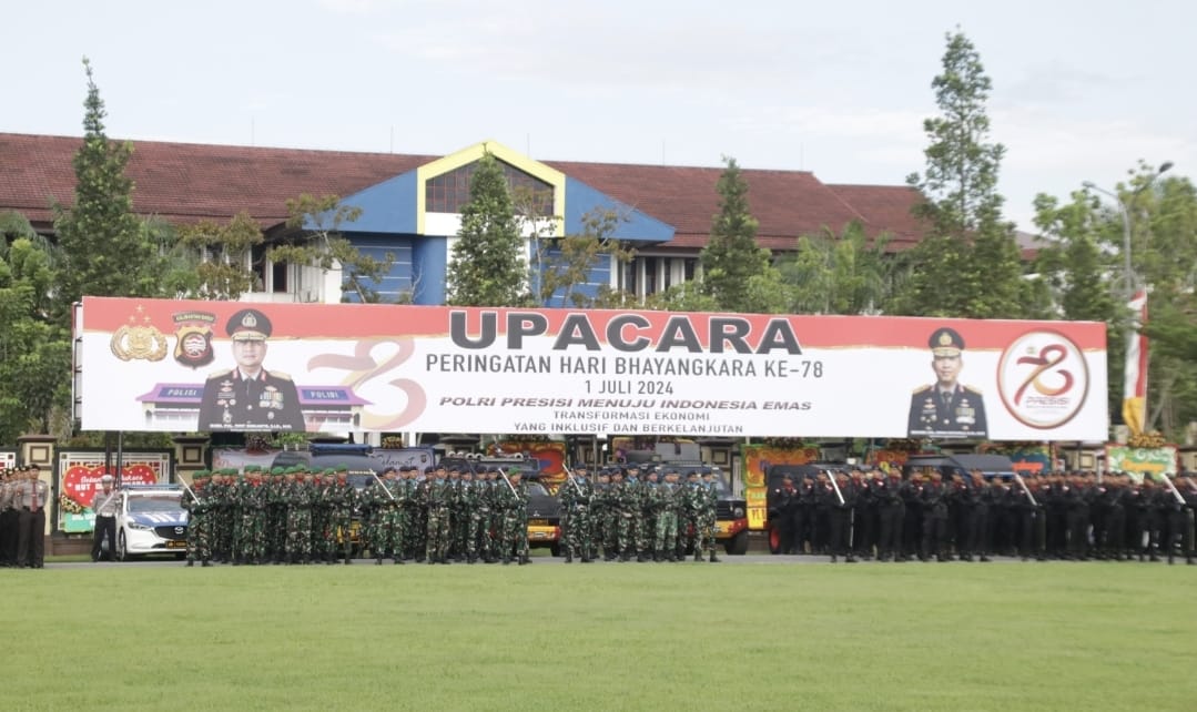 Upacara Hari Bhayangkara Ke- 78, Pj Gubernur Harisson Ajak Sukseskan Pilkada di Kalbar
