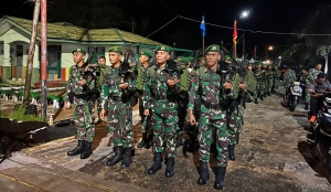 Prajurit Batalyon Infanteri 645/GTY Tingkatkan Kemampuan Jasmani Dalam Pleton Beranting Hari Juang Kartika Jaya