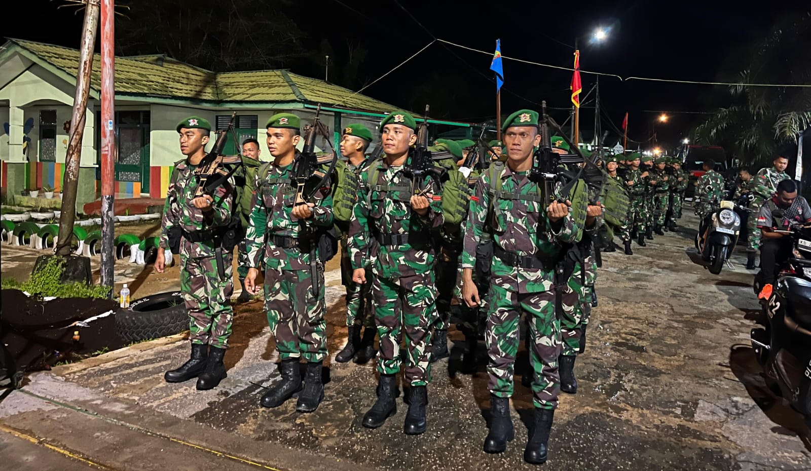 Prajurit Batalyon Infanteri 645/GTY Tingkatkan Kemampuan Jasmani Dalam Pleton Beranting Hari Juang Kartika Jaya