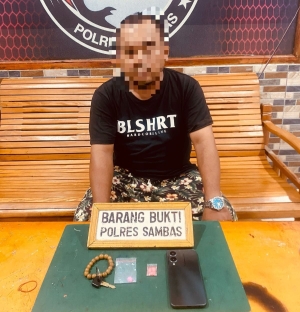 Polres Sambas Tangkap Seorang Pengedar Narkotika Jenis Ekstasi di Kecamatan Jawai