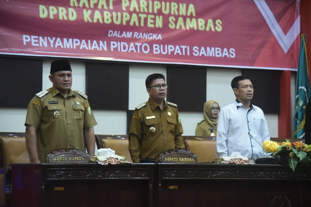 Bupati Sambas Sampaikan Pidato Pertama di Rapat Paripurna DPRD Sambas, Tandai Awal Kepemimpinan Baru
