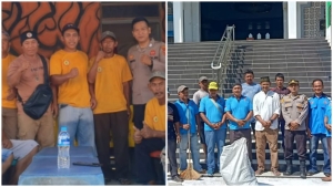 May Day di Sambas, Buruh Gelar Bakti Sosial dan Bersih-Bersih