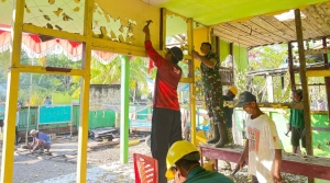 Sinergi Koramil 1208-07 Teluk Keramat Bersama Desa Merpati