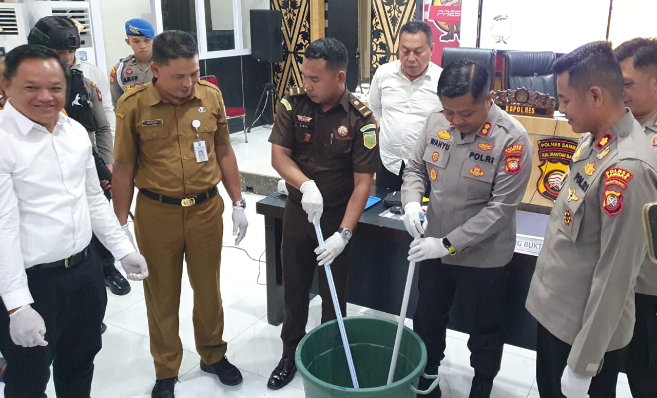 Polres Sambas Musnahkan 15,59 Gram Narkotika Jenis Sabu