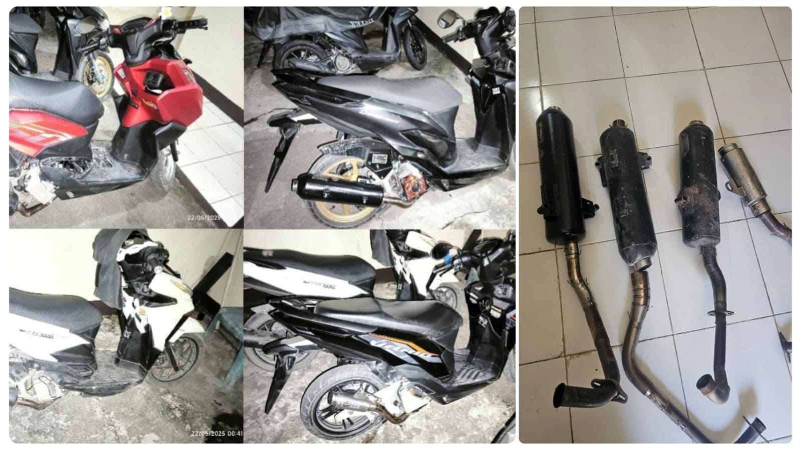 Operasi Pekat II Kapuas 2025, Polsek Jawai Amankan 4 Sepeda Motor dengan Knalpot Brong