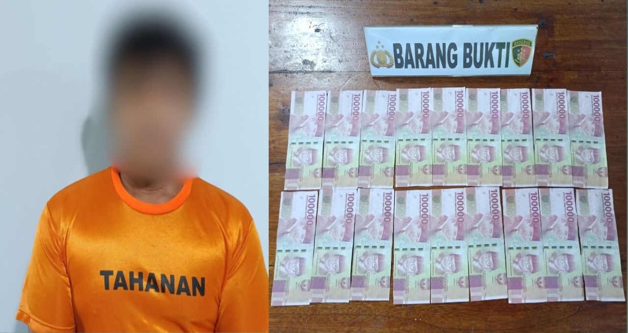 Polisi Tangkap Pelaku Pengedar Upal, Barang Bukti Ada 18 Lembar Pecahan Rp100 Ribu