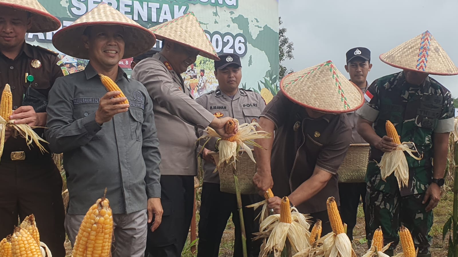 Polres Sambas Gelar Panen Raya Jagung Serentak Kuartal IV di Lahan Desa Durian