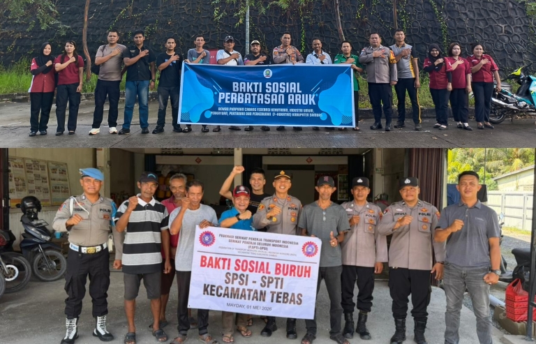 May Day 2026 di Sambas Berlangsung Kondusif, Buruh Gelar Bakti Sosial di Tebas dan Aruk