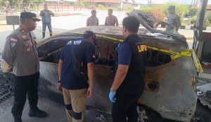 Tim Labfor Polda Kalbar Selidiki Penyebab Kebakaran Mobil di SPBU Semparuk