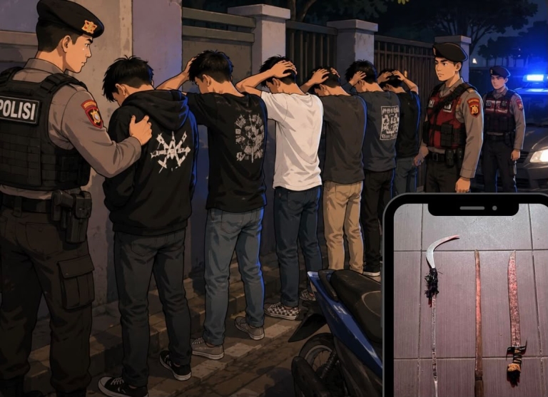 Bawa Sajam dan Viral di Medsos, Belasan Remaja di Sambas Jalani Pembinaan