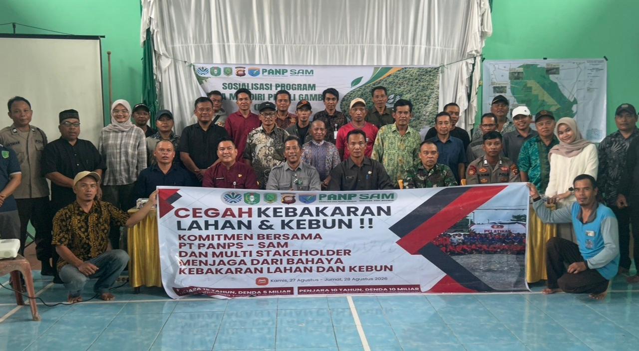 PT PANP dan PT SAM Sosialisasikan Program Desa Mandiri Peduli Gambut di Kecamatan Galing, Perkuat Pencegahan Karhutla