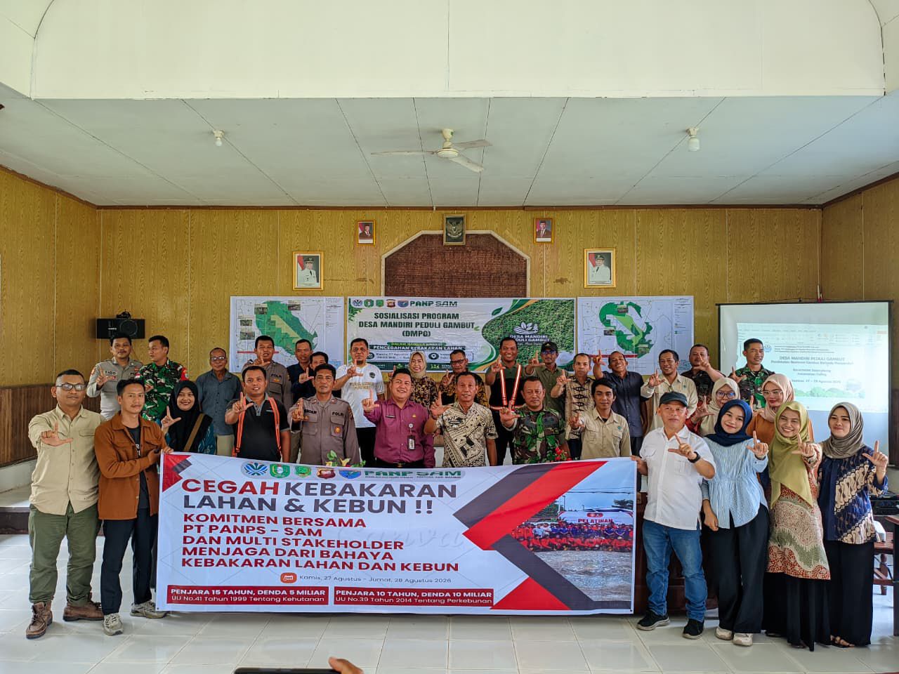 PT PANP dan PT SAM Perkuat Pencegahan Karhutla Melalui Sosialisasi Desa Mandiri Peduli Gambut di Sejangkung